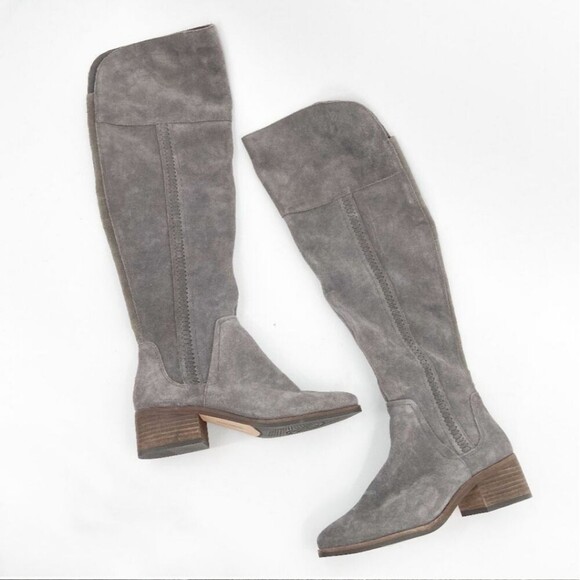 Vince Camuto Kochelda Over the Knee Boots Gray Suede Tall 37 6.5 - Picture 2 of 8